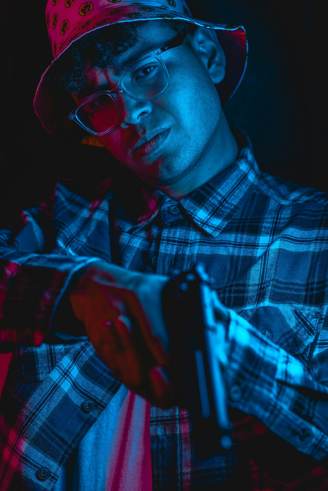 Studio portrait of a Swiss man in his 30s, investigative reporter