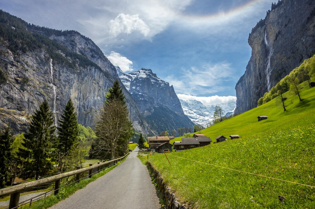 swiss landscape with archives